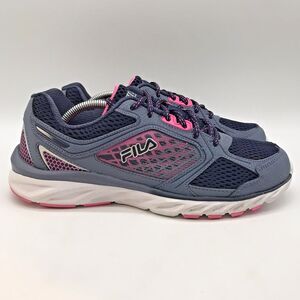FILA Threshold 10 Running Sneakers Women's 8 Blue Pink Lace Up Memory Foam Shoes